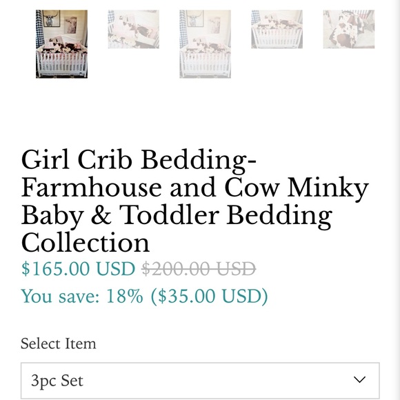 DBC baby bedding co. Boutique bedding, six piece set. - Picture 3 of 4